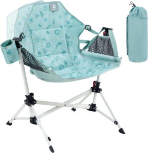 EVER ADVANCED Kids Hammock Chair Foldable, Kids Camping Chair with Stand Portabl
