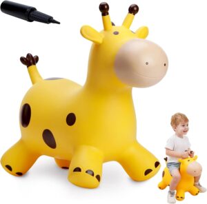 Giraffe Bouncy Animal Hopper for Toddlers, Inflatable Bouncing Hopper Toys, Outd
