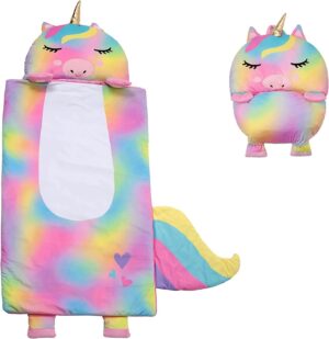 Kid's Nap Buddies Character Preschool Nap Mat, Toddler Sleeping Bag with Pillow