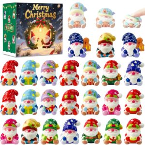 24PCS Christmas Gnome Squishies Toys for Kids,Christmas Squishies,Slow Rising Sq